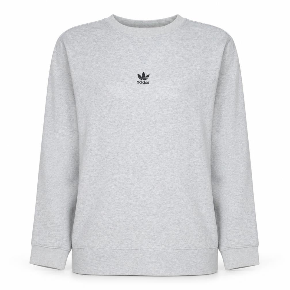 Front view of Adidas Women Grey Crew Neck Pullover Sweatshirt, size 10