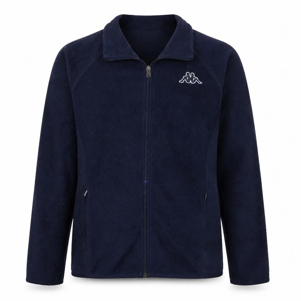 Front view of Kappa Men's Blue Fleece Full Zip Jacket, size L, Casual Sportswear