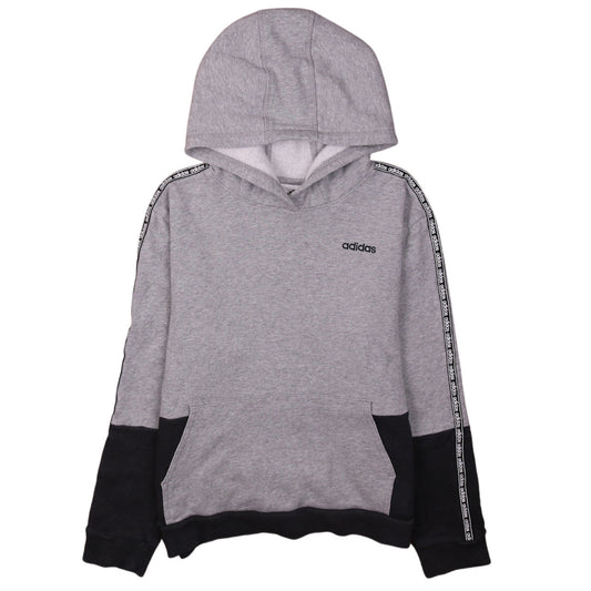 Adidas Girls Grey Pullover Hoodie 14 Years Hooded Colourblock Sweatshirt