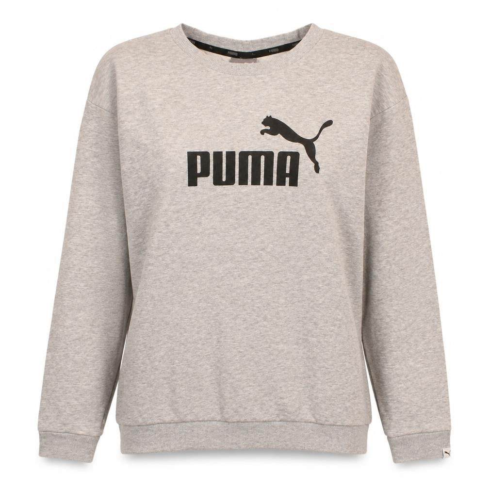 Puma Womens Grey Crew Neck Pullover Sweatshirt Size 12