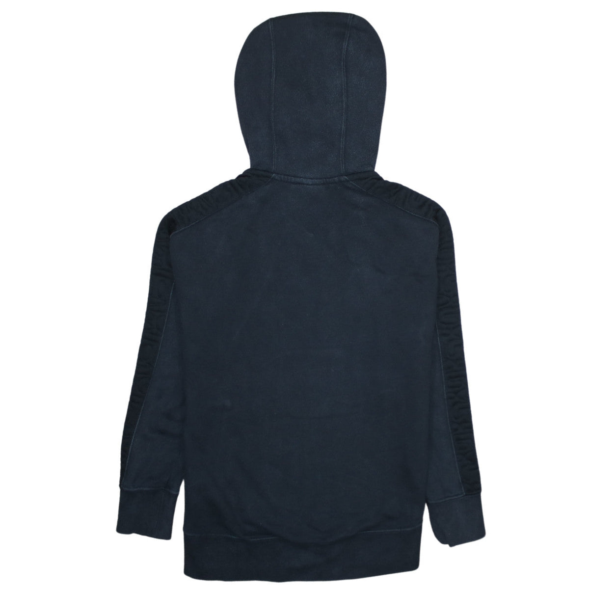 Brand and care label for Nike girls’ black air pullover hoodie fleece sweatshirt, size 146