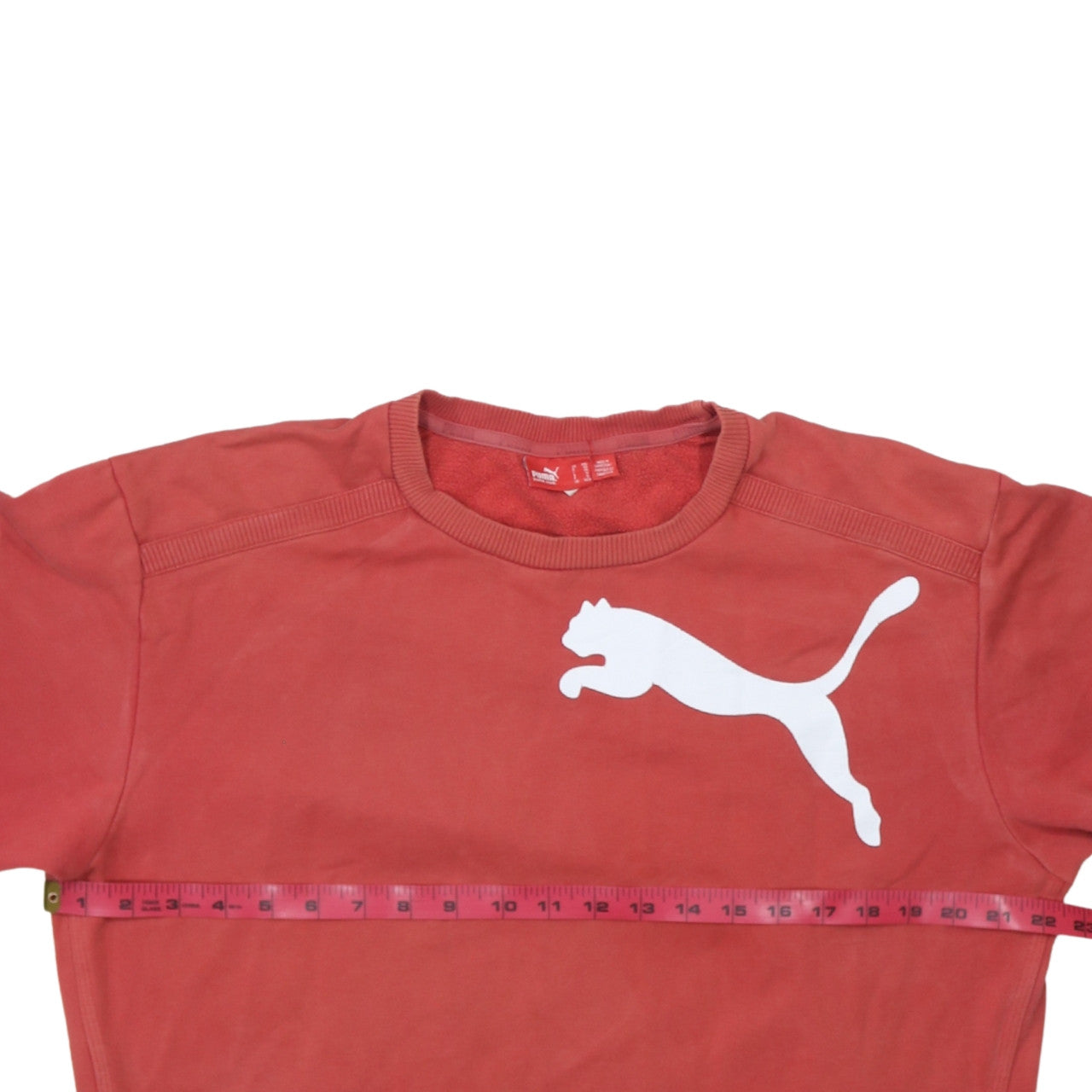 Puma Women's Red Logo Crew Neck Pullover Sweatshirt Size 16