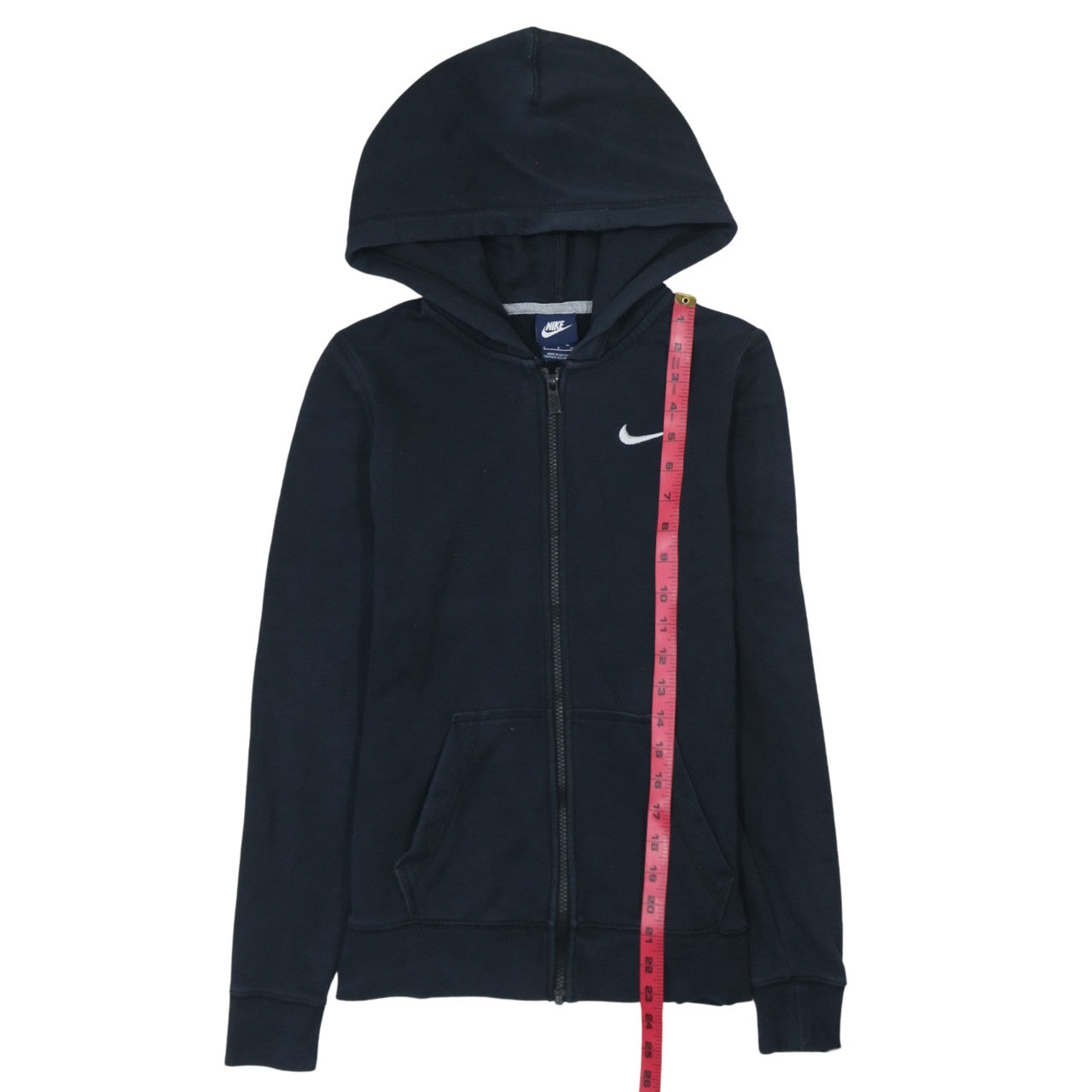 Nike Teens Black Full Zip Hoodie S Regular Cotton Blend