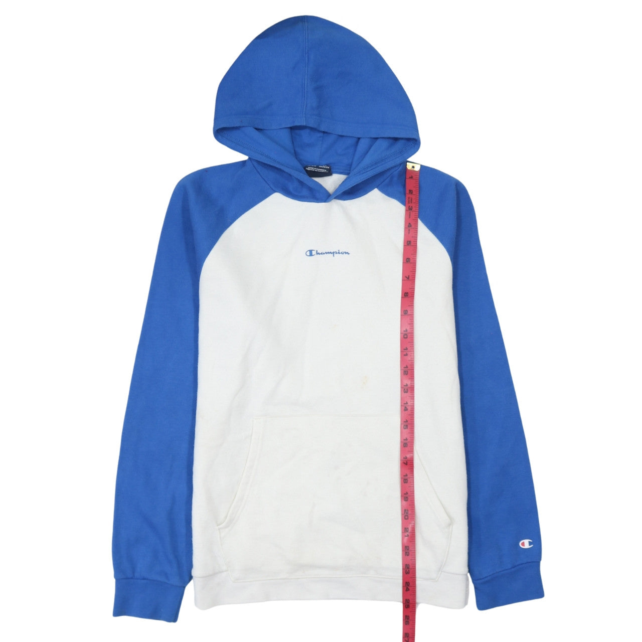 Champion Boys Blue & White Pullover Hoodie Size 15-16 Years Cotton Blend