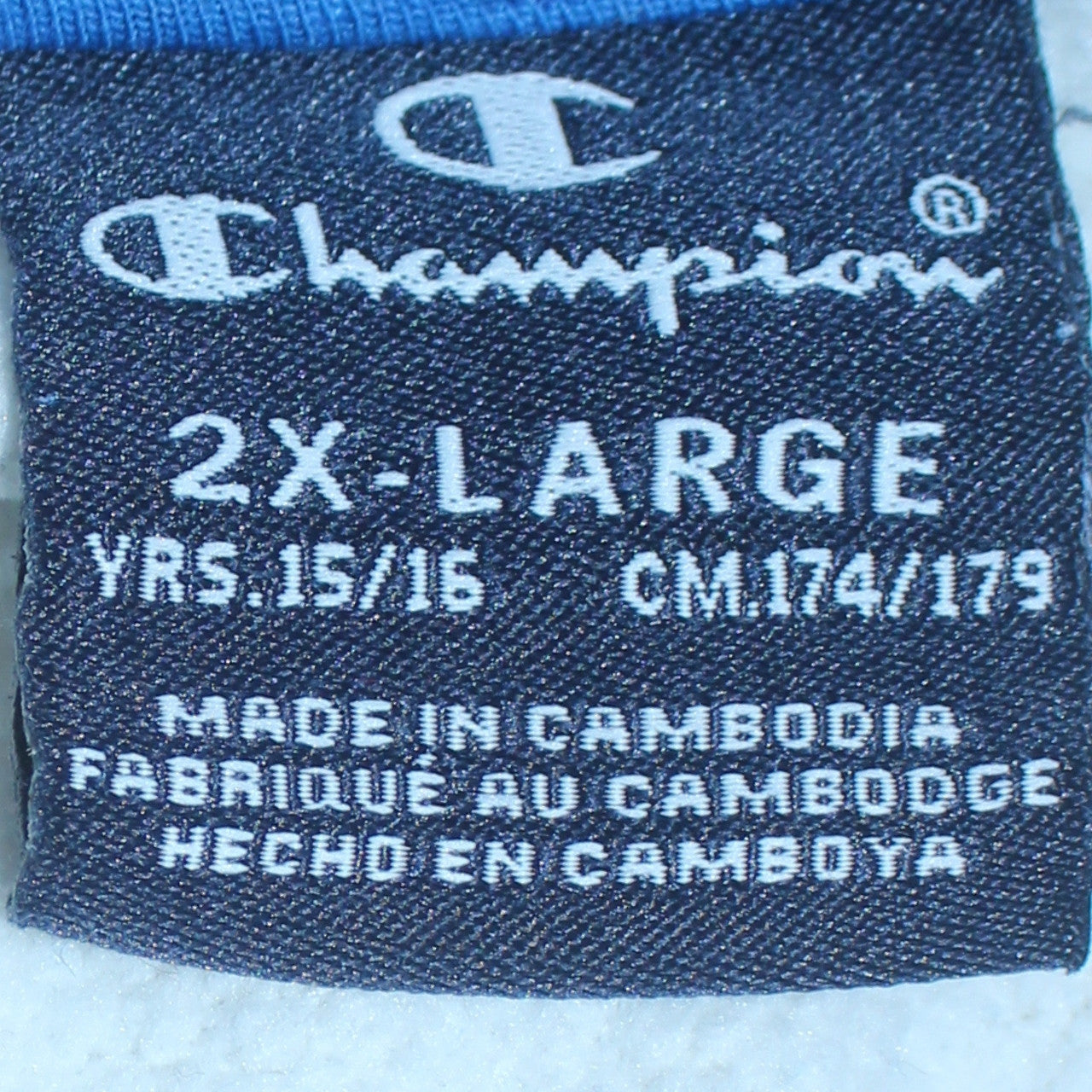 Champion Boys Blue & White Pullover Hoodie Size 15-16 Years Cotton Blend