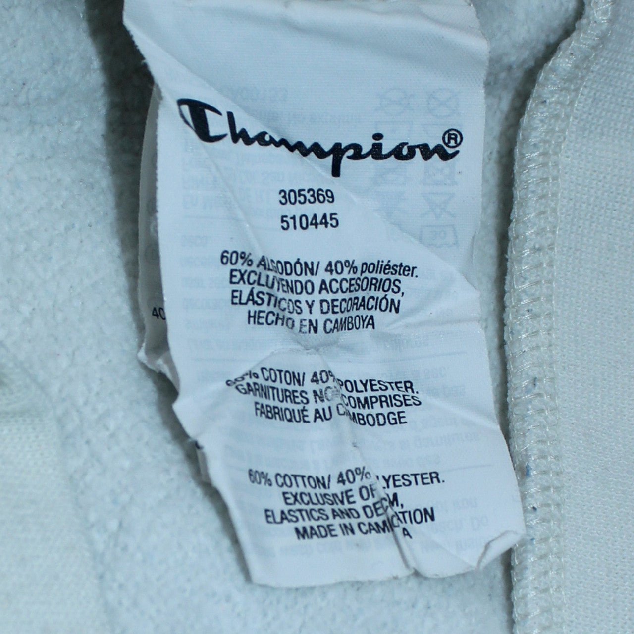 Champion Boys Blue & White Pullover Hoodie Size 15-16 Years Cotton Blend