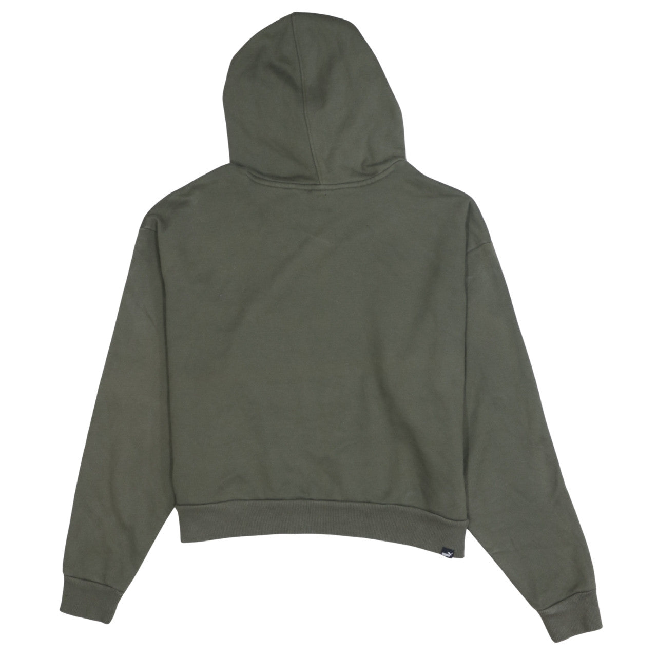 Puma Womens Green Pullover Hoodie Size L Relaxed Fit Sweatshirt