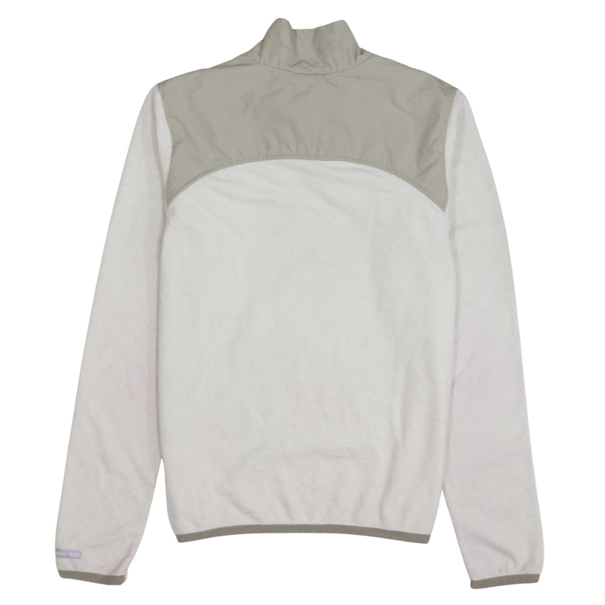 Brand and care label for Nike Women Beige Therma Fit Fleece Pullover Sweatshirt, size L