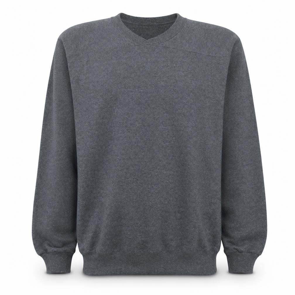 Champion Men’s Grey V-Neck Pullover Fleece Sweatshirt Size L