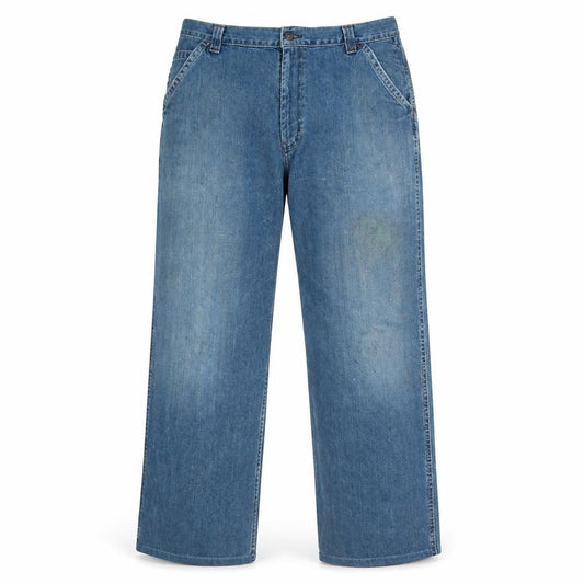 Old Navy Men's Blue Denim Painter's Straight Jeans 38x32 Relaxed Fit