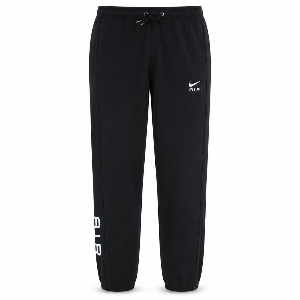Front view of Nike Air Men's Black Jogger Trousers, size M, Regular Fit Fleece