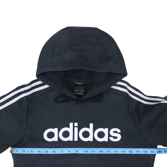 Adidas Mens Black Small Pullover Hoodie Hooded Sweatshirt