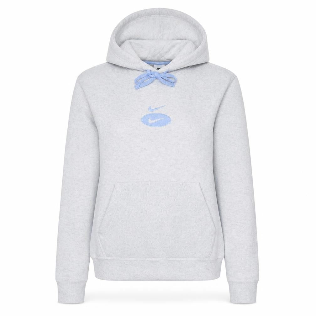 Front view of Nike women’s light grey hoodie small pullover hooded sweatshirt