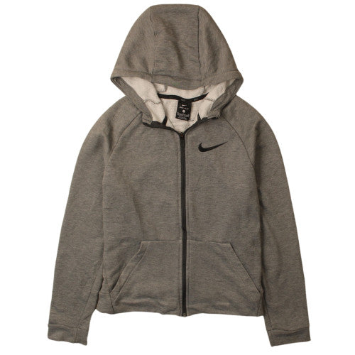 Additional front view of Nike boys’ grey xl full zip hoodie dri-fit sweatshirt 13-15 years