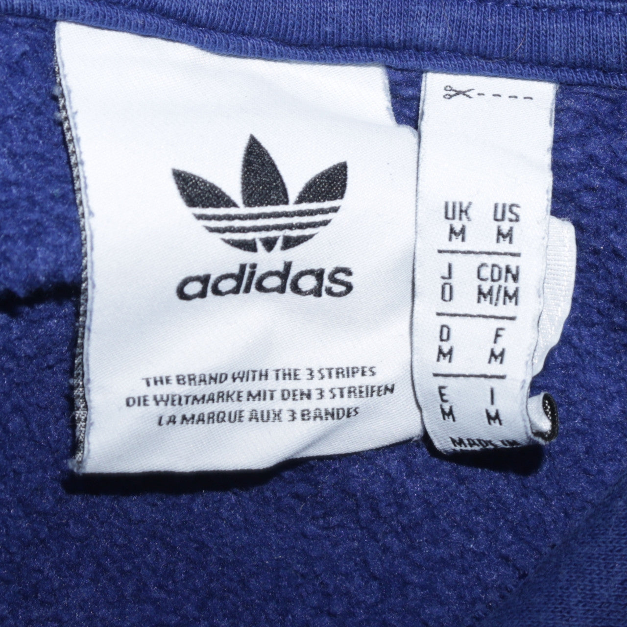 Adidas Men's Blue Pullover Hoodie Medium Fleece Sweatshirt