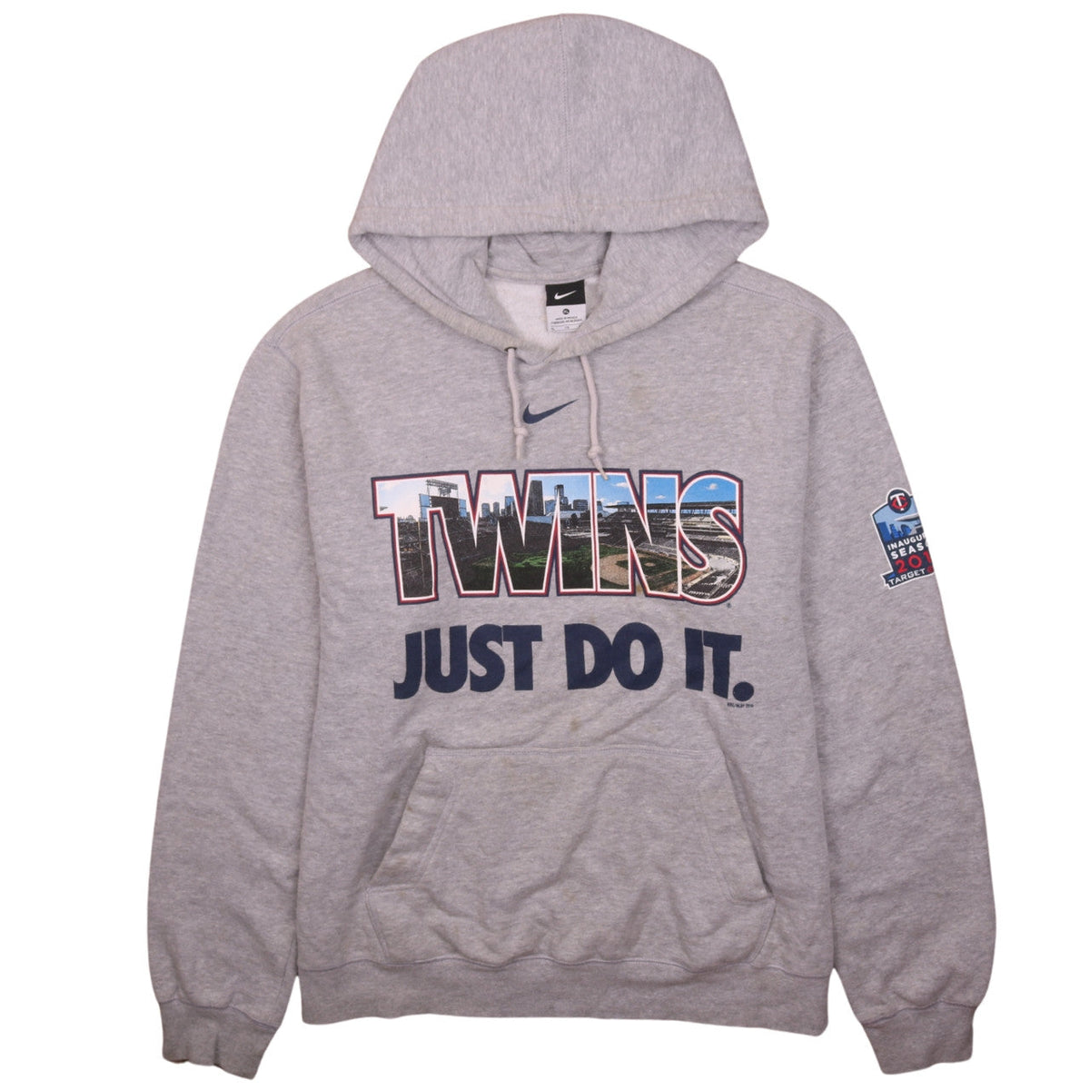 Additional front view of Nike men’s grey xl pullover hoodie twins just do it sports fleece