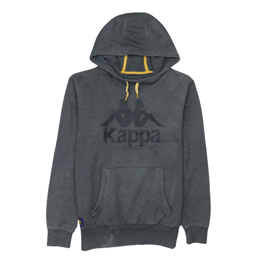 Kappa Men's Grey Pullover Hoodie Large Logo Sportswear