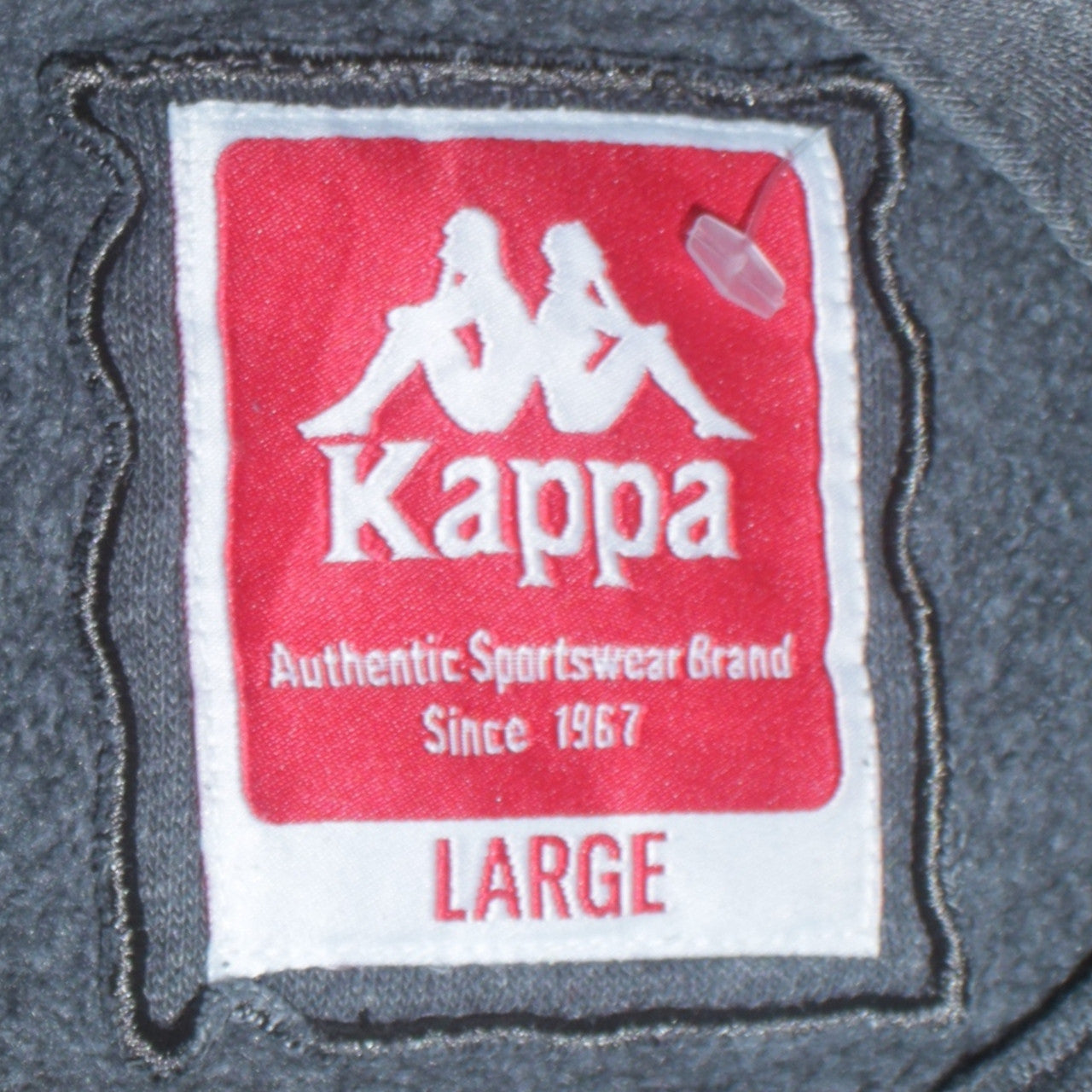 Kappa Men's Grey Pullover Hoodie Large Logo Sportswear