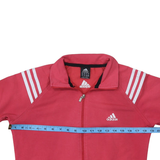 adidas Girls Pink XL Track Jacket Full Zip Cotton Blend Sports Top