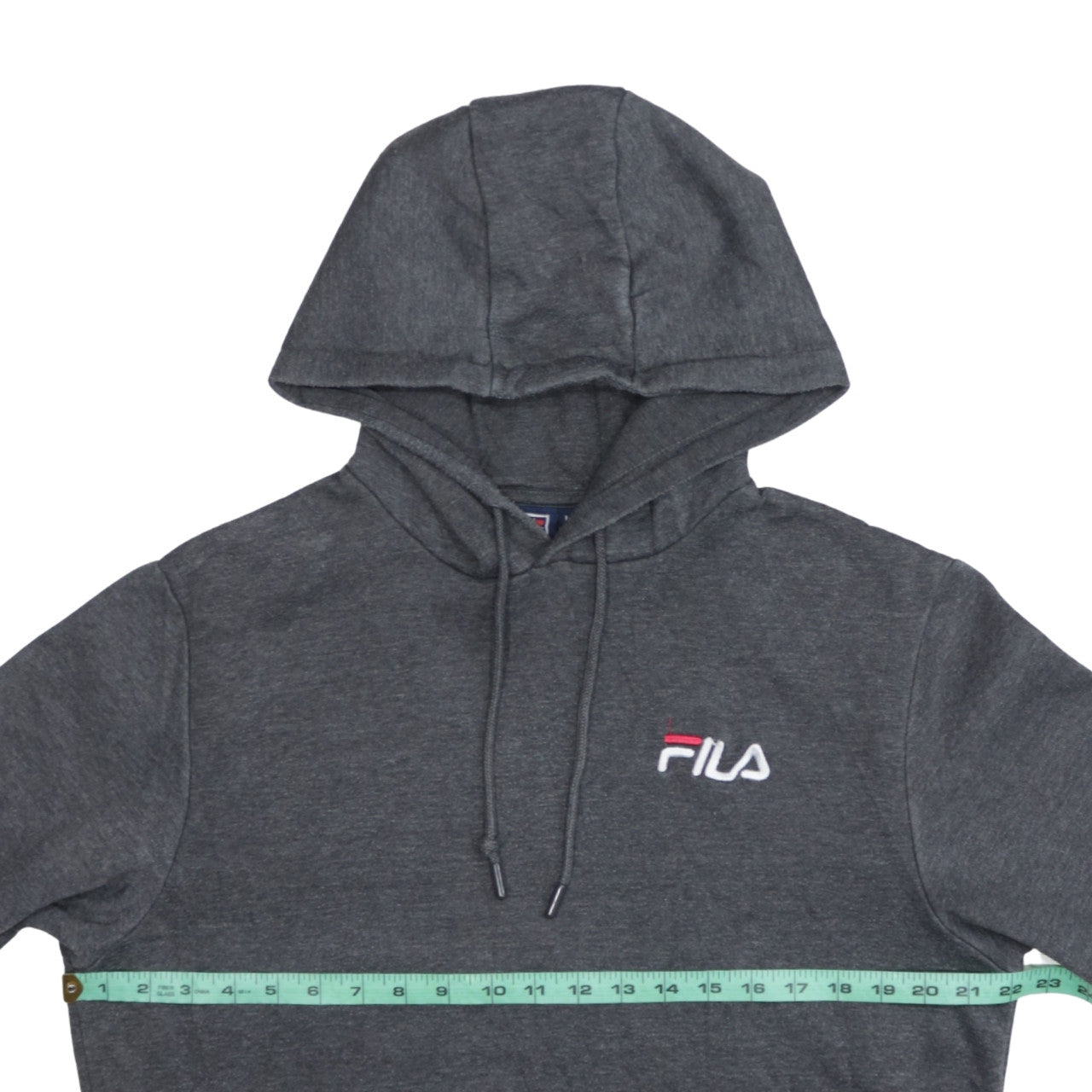 Fila Womens Charcoal Grey Pullover Hoodie Medium Embroidered Logo
