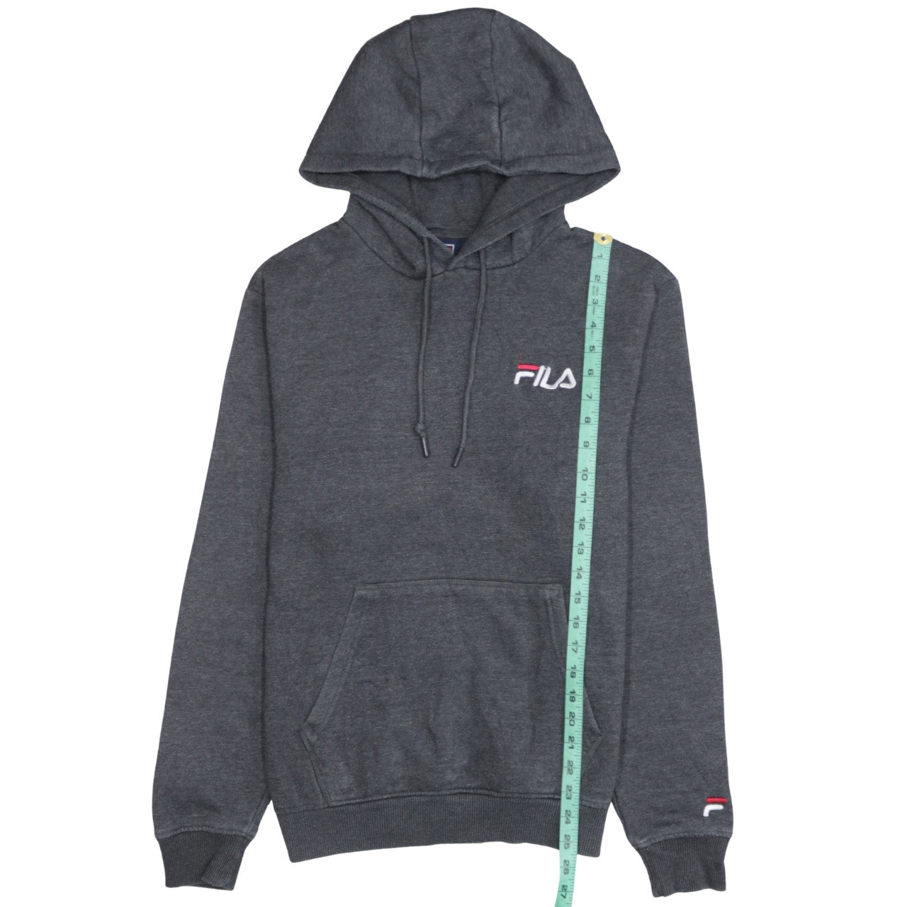 Fila Womens Charcoal Grey Pullover Hoodie Medium Embroidered Logo