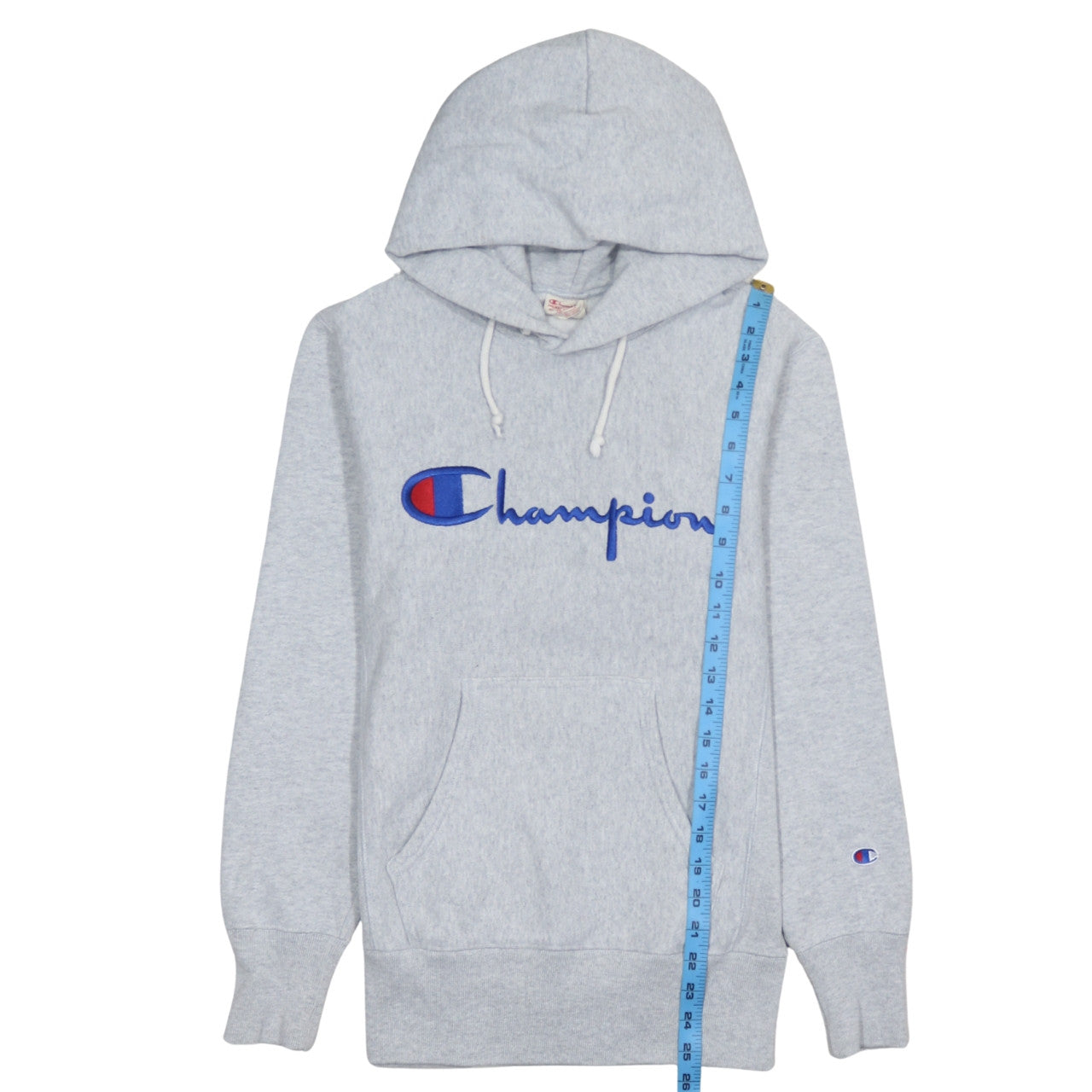 Champion Men's Grey Small Pullover Hoodie Reverse Weave Embroidered Logo