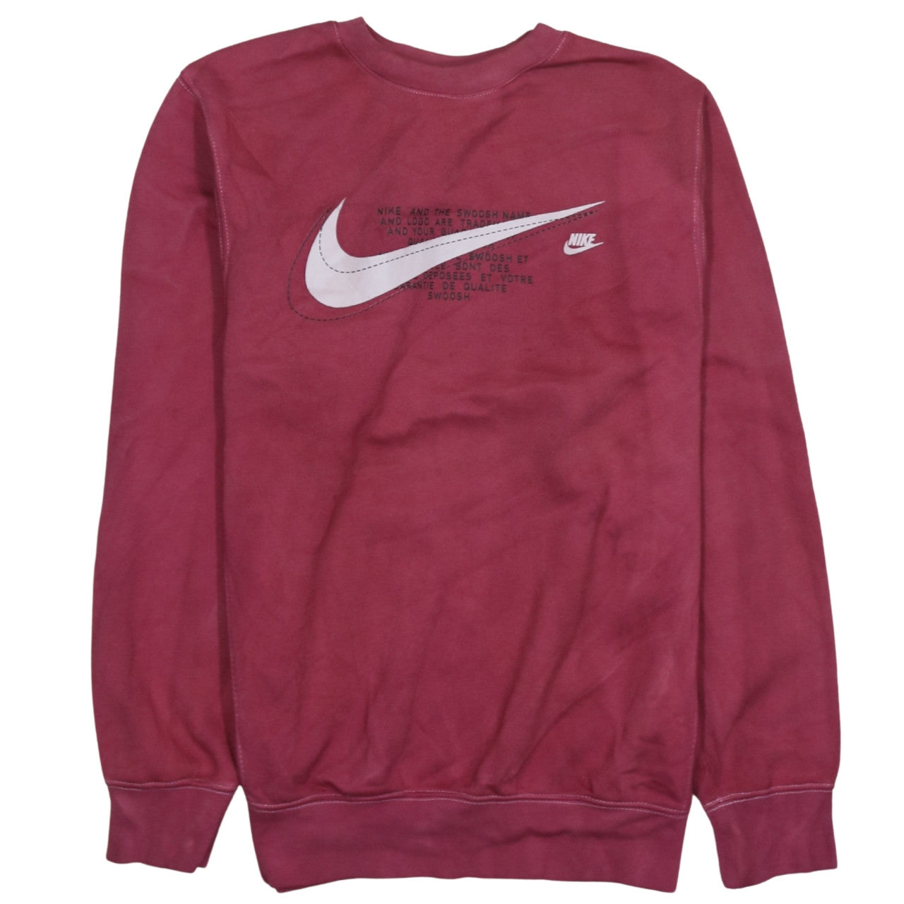 Nike Womens Burgundy XS Pullover Crew Neck Sweatshirt Cotton Blend