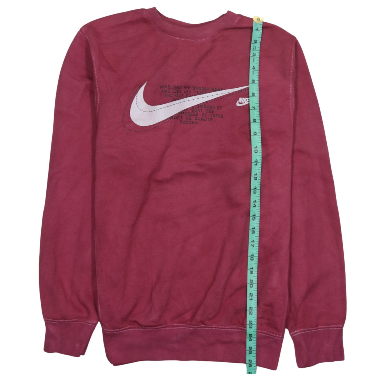 Nike Womens Burgundy XS Pullover Crew Neck Sweatshirt Cotton Blend