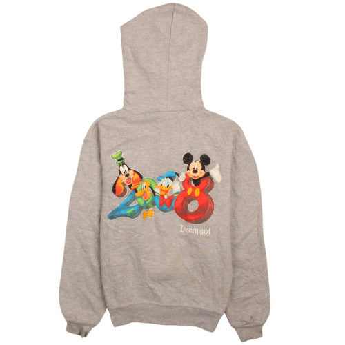 Disneyland Resort Women Grey Full Zip Hoodie Small 2008 Mickey Donald Goofy