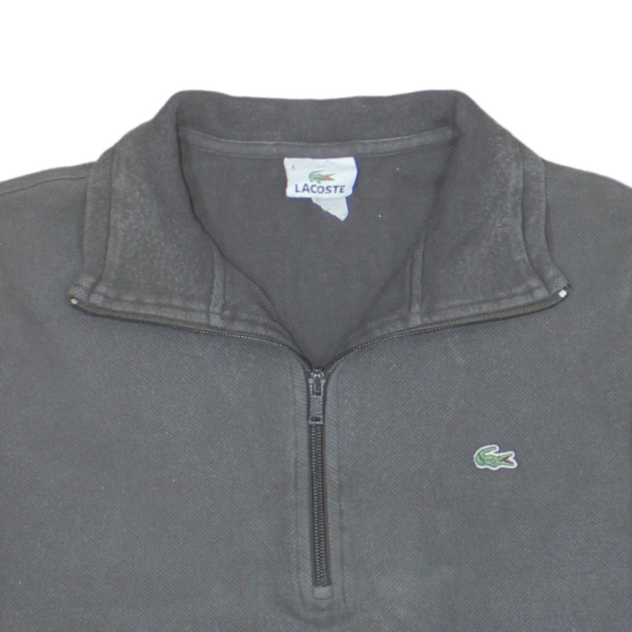 Lacoste Men's Grey 1/4 Zip High Neck Cotton Sweatshirt Size M