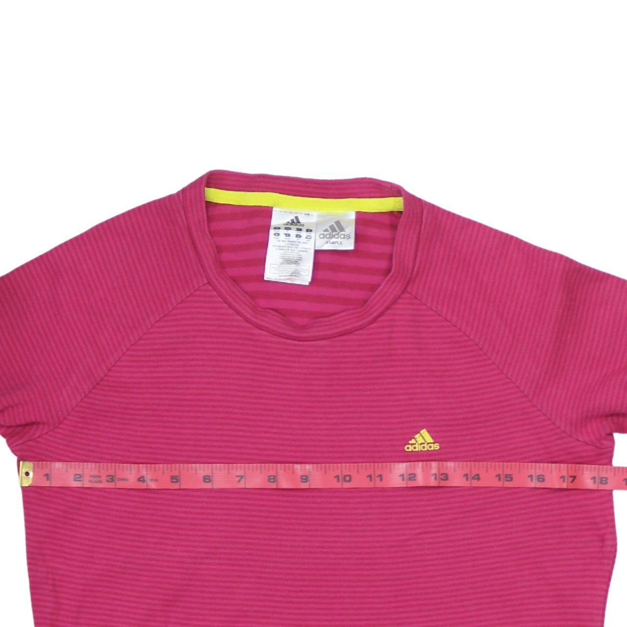 Adidas Women Pink Striped Pullover Sweatshirt Size M Long Sleeve