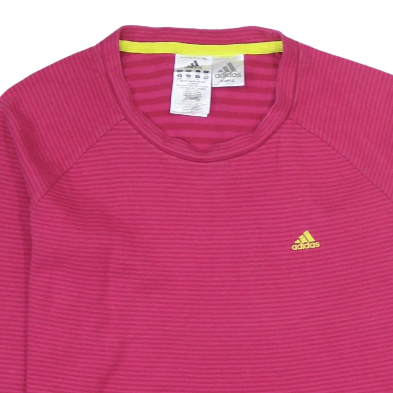 Adidas Women Pink Striped Pullover Sweatshirt Size M Long Sleeve