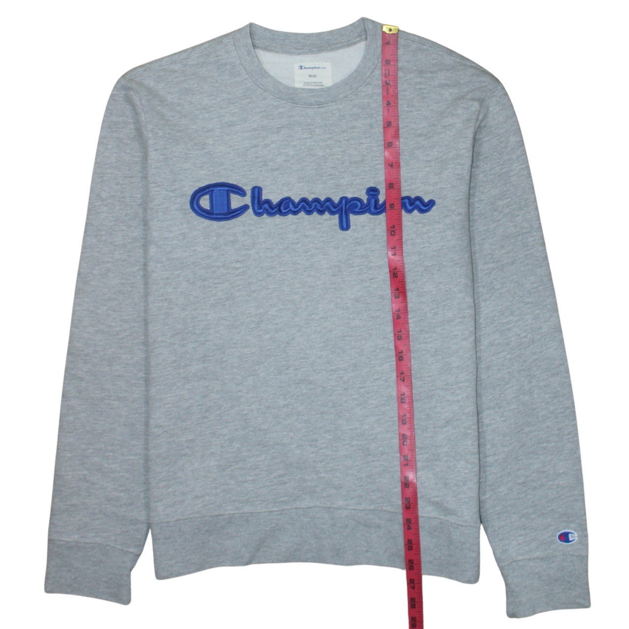 Champion Men's Grey Embroidered Logo Pullover Sweatshirt Size M