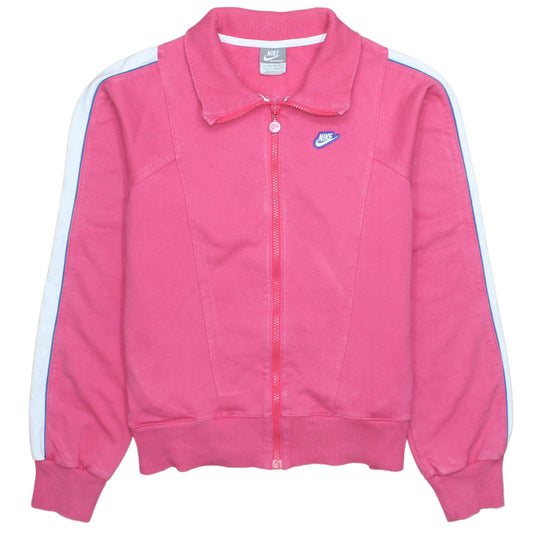 Nike Girls Pink Track Jacket XL 13-15 Years Full Zip Sportswear Top