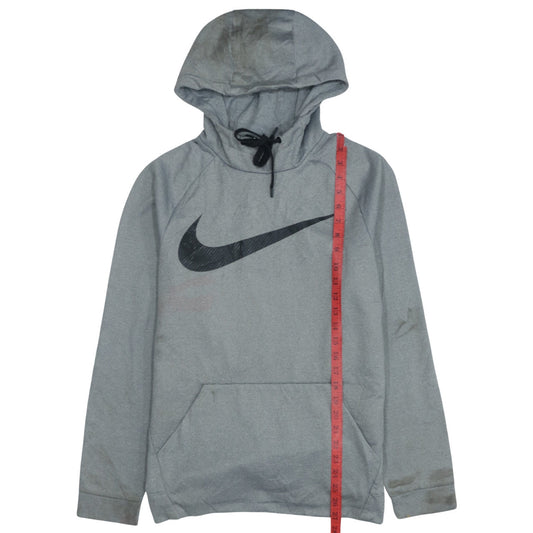 Nike Men's Grey Dri-Fit Pullover Hoodie S Sports Logo