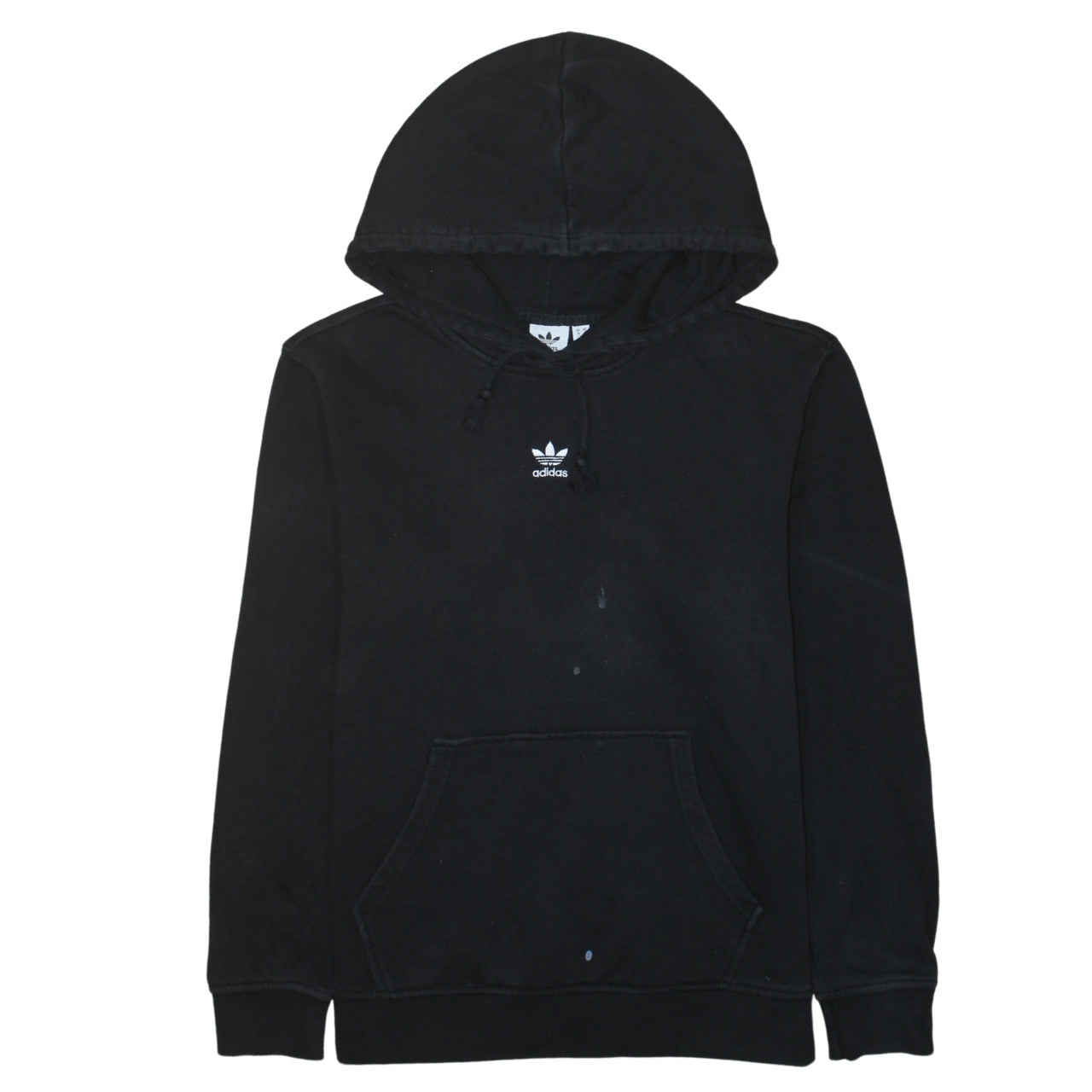 Adidas Womens Black Hoodie Size 10 Pullover Casual Cotton Sweatshirt