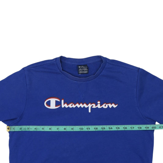 Champion Boys Blue Crew Neck Pullover Sweatshirt Size 15/16 Years 2XL