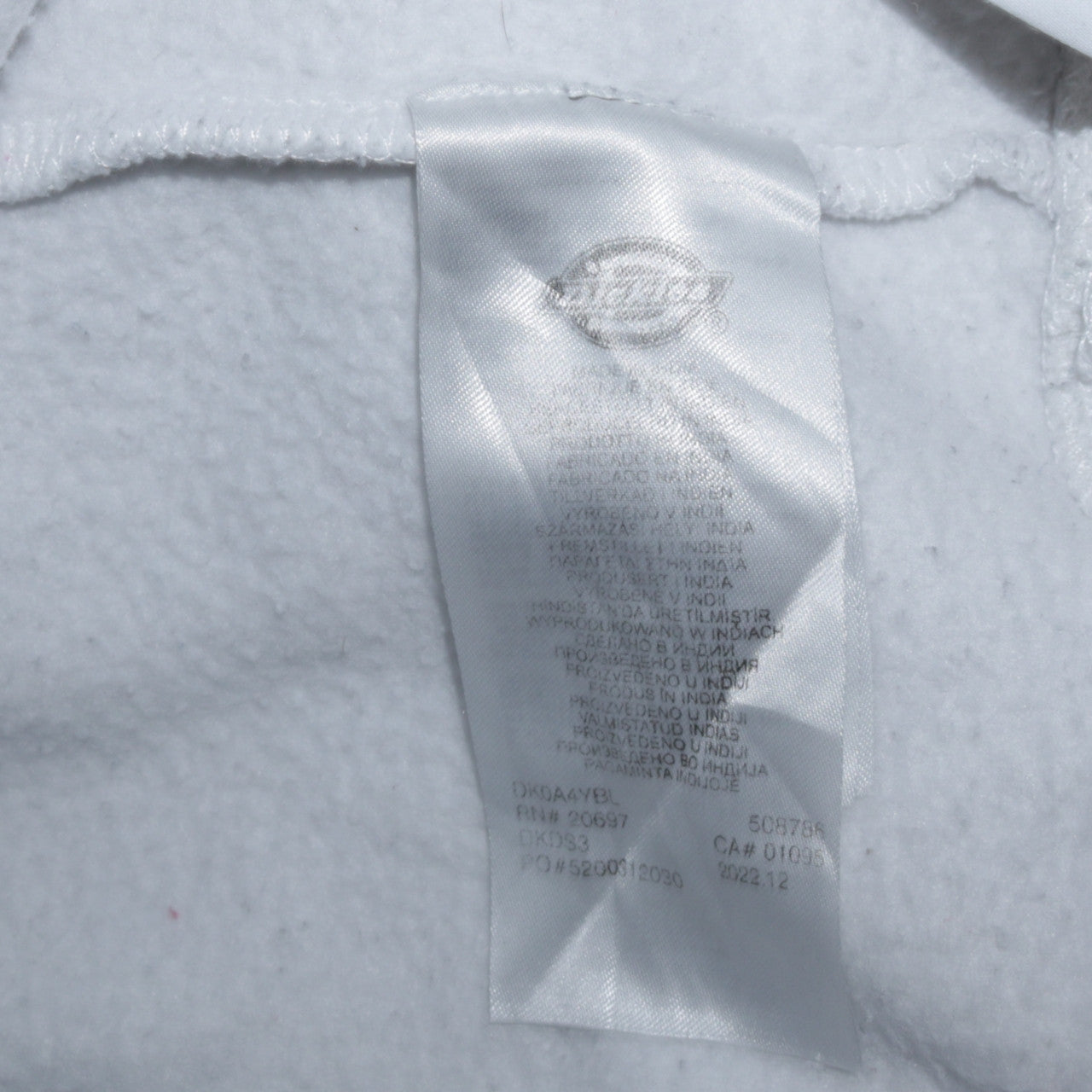 Dickies Men’s White Pullover Hoodie Medium Logo Graphic Fleece