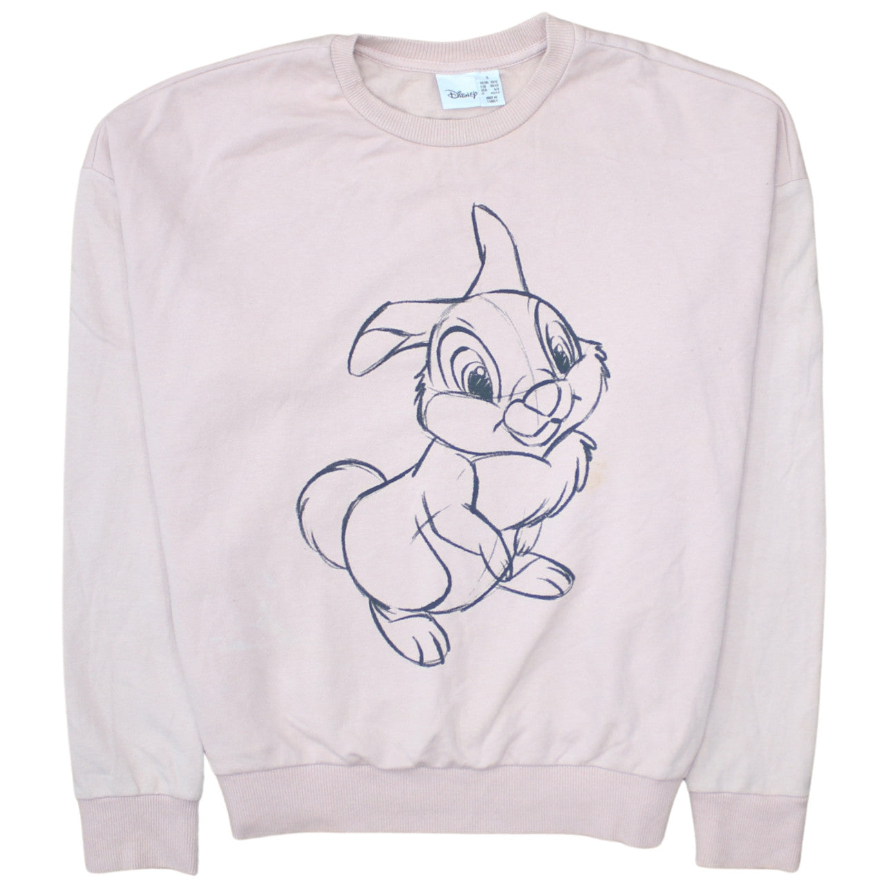 Disney Women Pink Thumper Sweatshirt Size S 10/12 Pullover Cotton