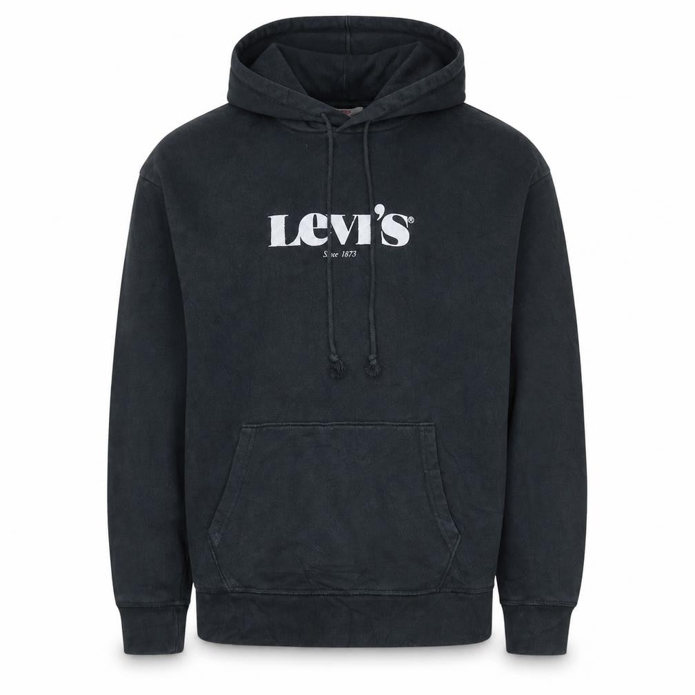 Levi's Men's Black M Pullover Hoodie with Logo Print