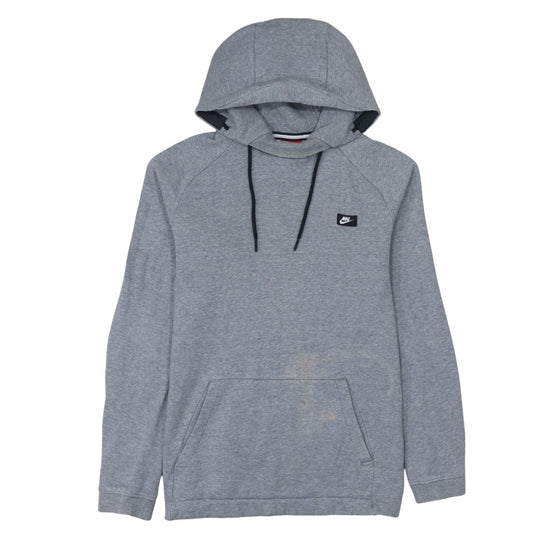 Nike Men's Grey Pullover Hoodie M Regular Fit Cotton Blend