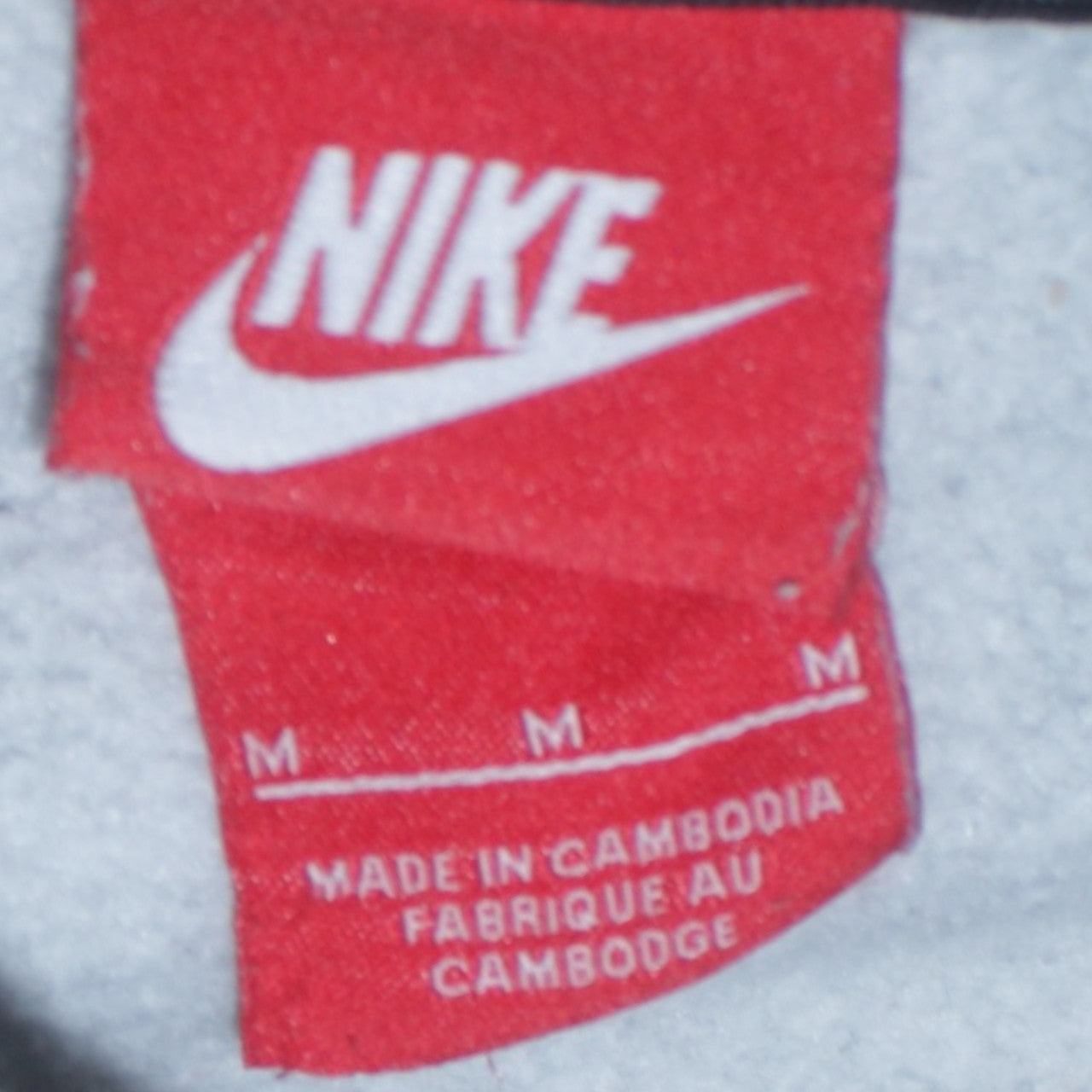 Nike Men's Grey Pullover Hoodie M Regular Fit Cotton Blend