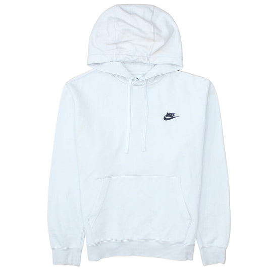 Nike Women White Medium Pullover Hoodie Cotton Blend