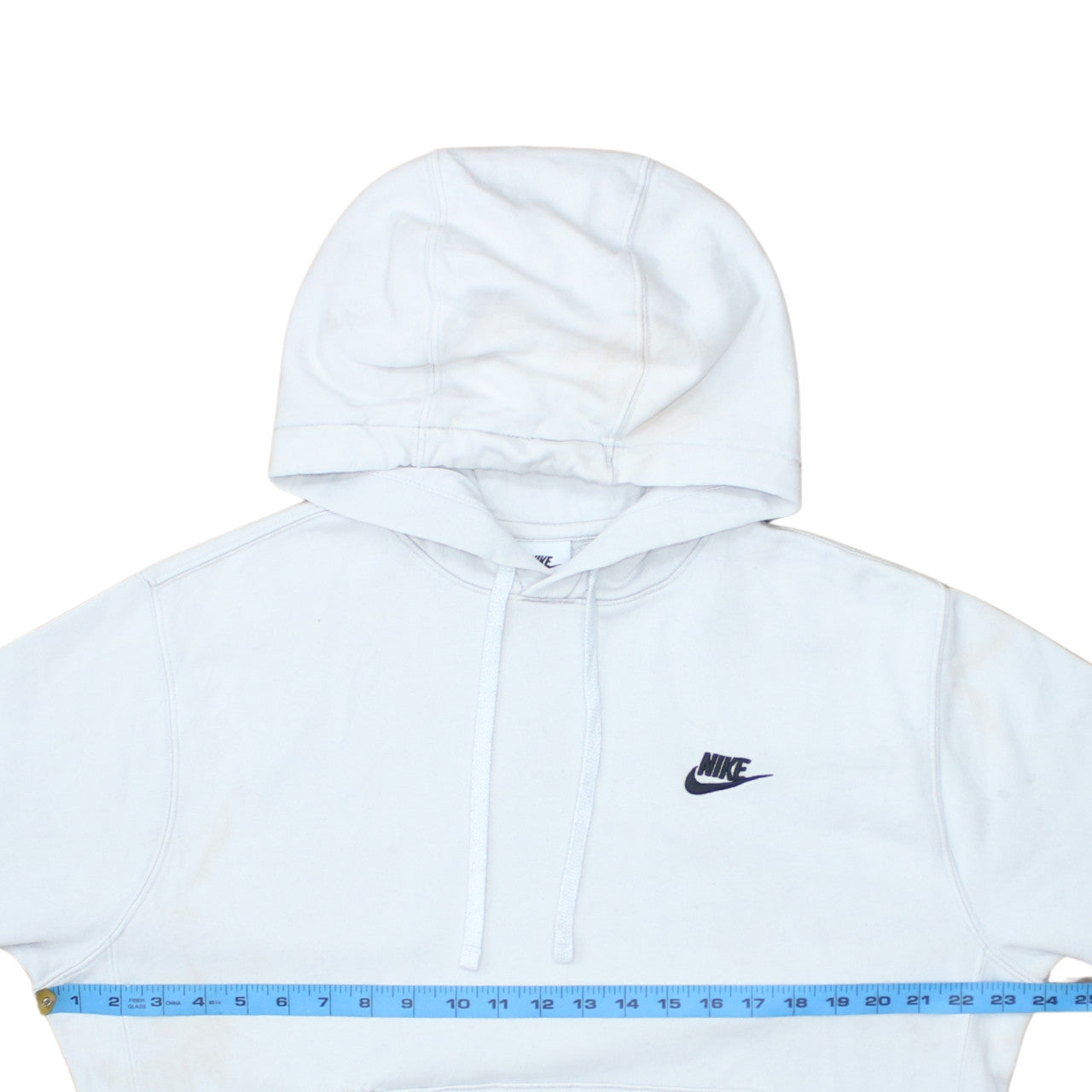 Nike Women White Medium Pullover Hoodie Cotton Blend