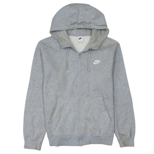 Nike Men’s Grey Full Zip Hoodie M Fleece Lined Sportswear