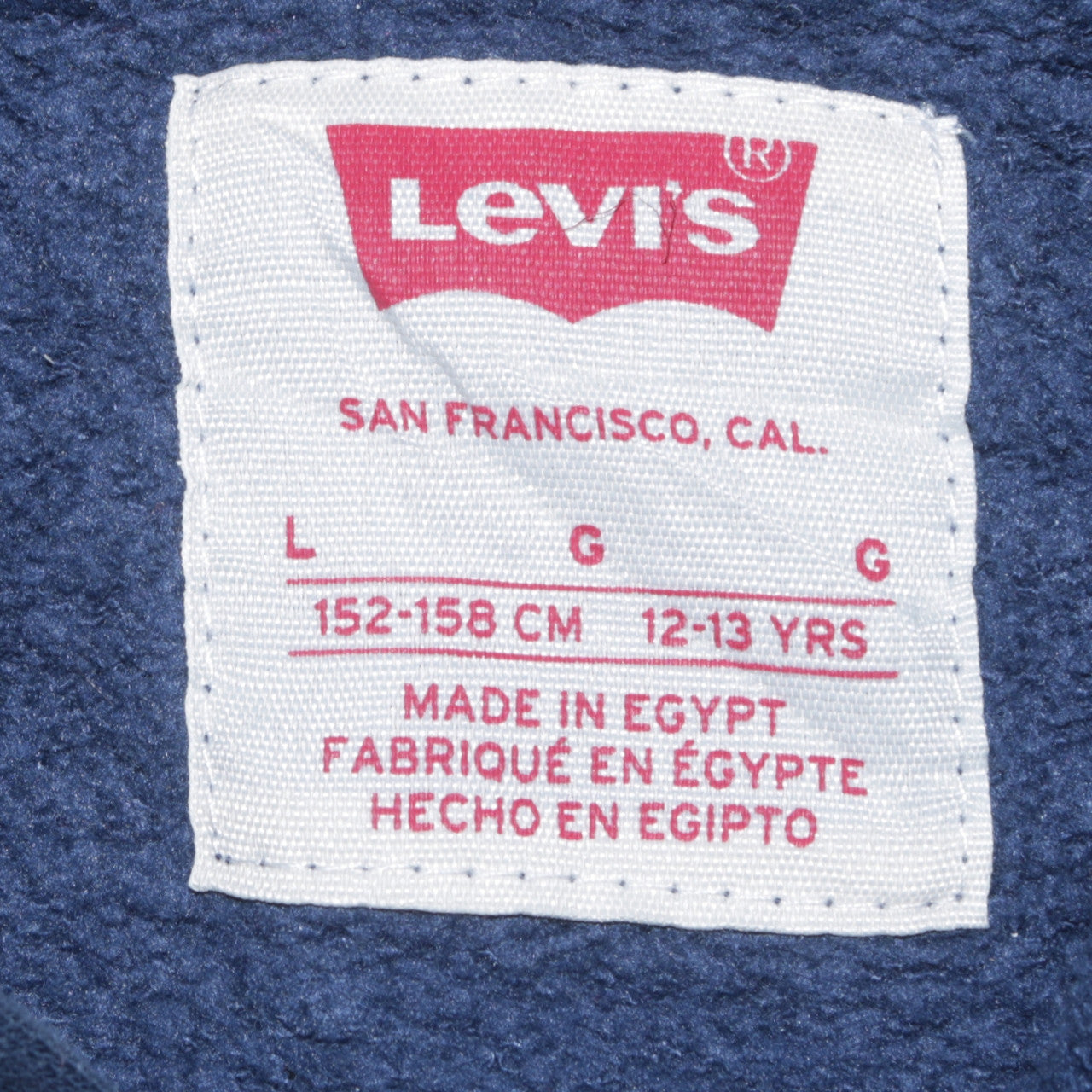 Levi's Boys Blue Pullover Hoodie 12-13 Years Logo Fleece Sweatshirt