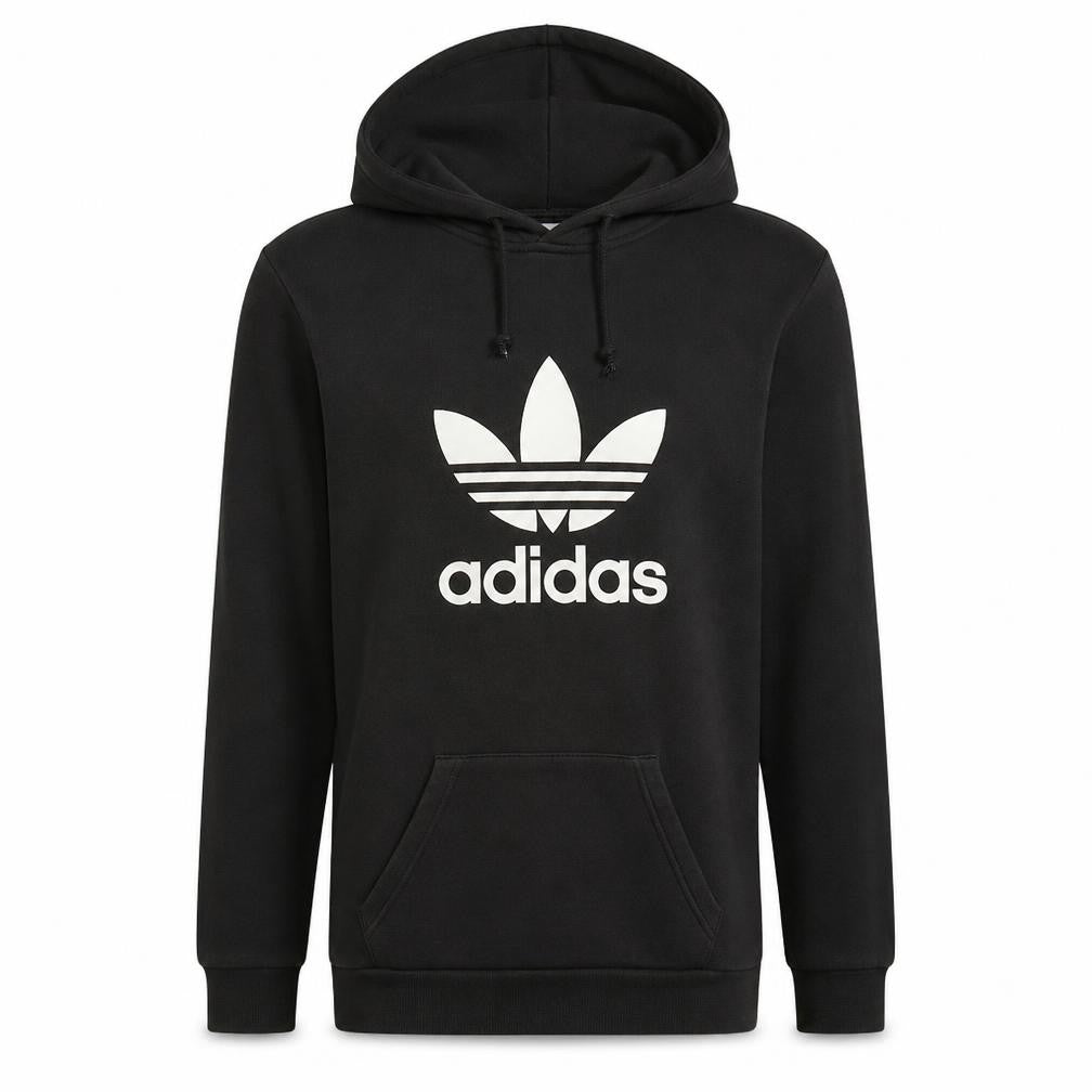 Adidas Men's Black Pullover Hoodie XS Logo Fleece Sweatshirt