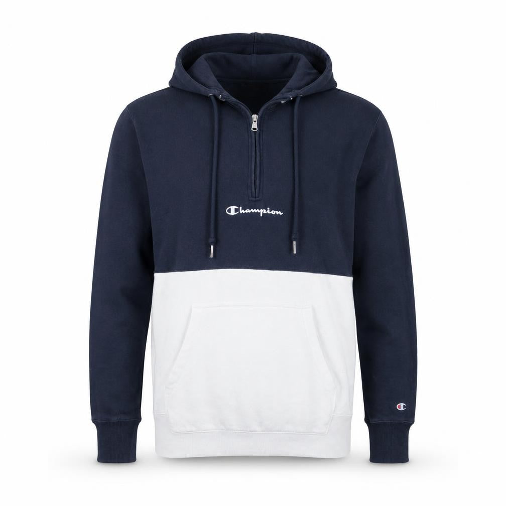 Champion Men's Blue 1/2 Zip Fleece Hoodie Medium