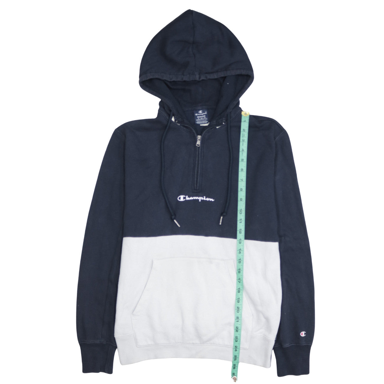 Champion Men's Blue 1/2 Zip Fleece Hoodie Medium