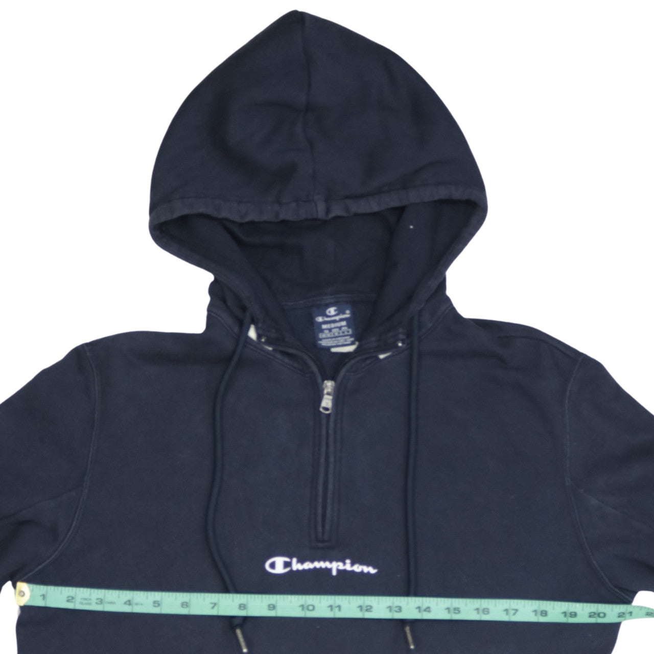 Champion Men's Blue 1/2 Zip Fleece Hoodie Medium